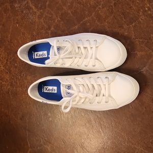 Keds Leather Triple Kick White Platform Sneakers